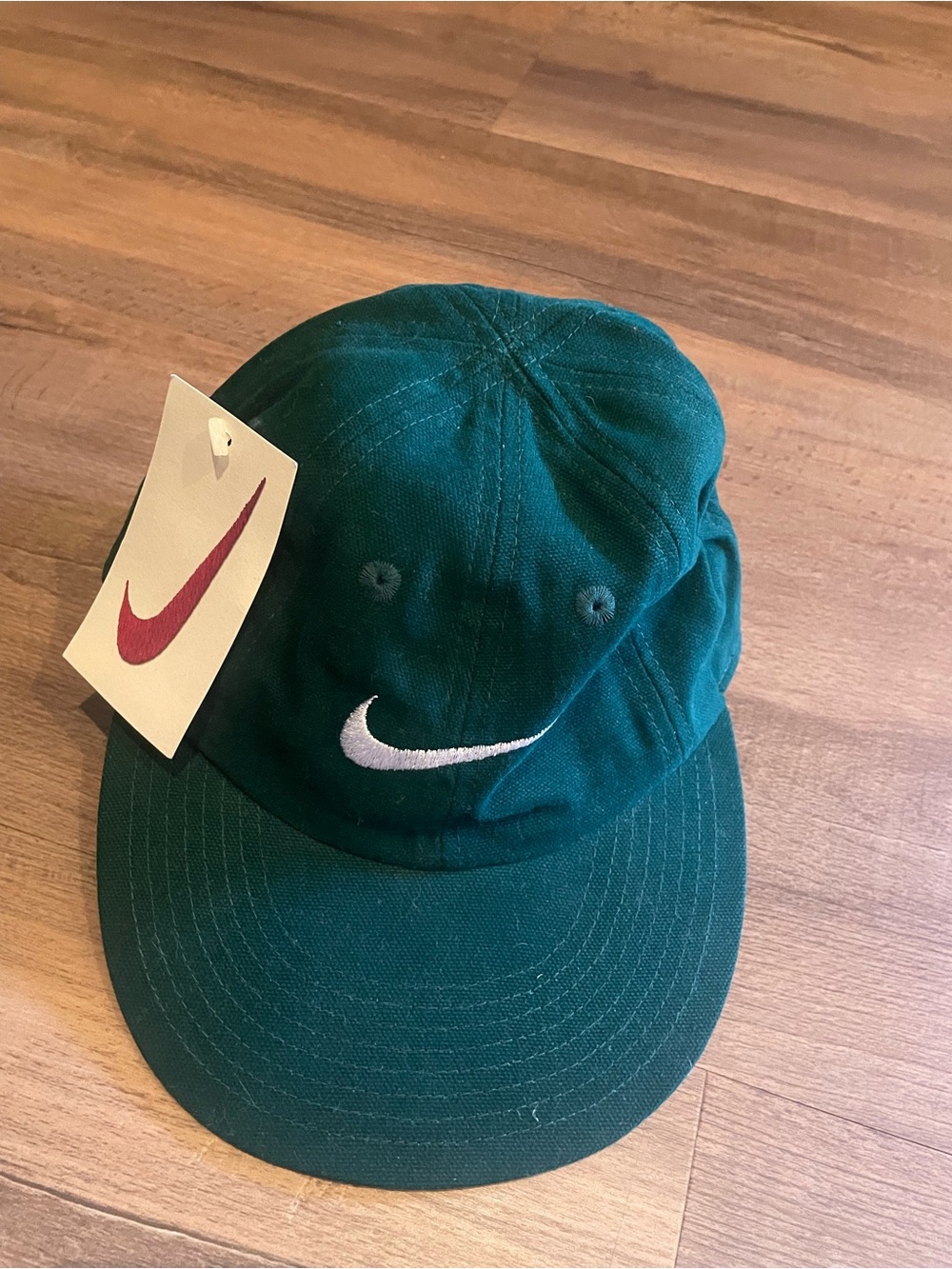 Vintage Nike Dark Green Cap with White Swoosh